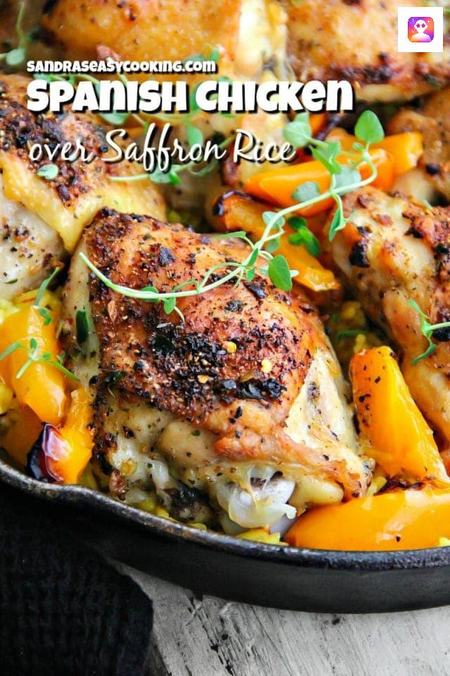 Spanish Chicken over Saffron Rice